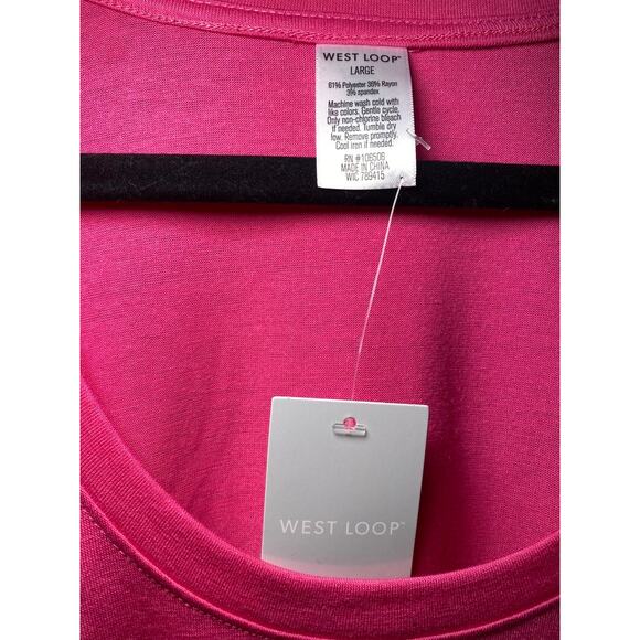 West Loop - Bright Pink Loose Fit Tee - Women's Size L - Picture 13 of 13